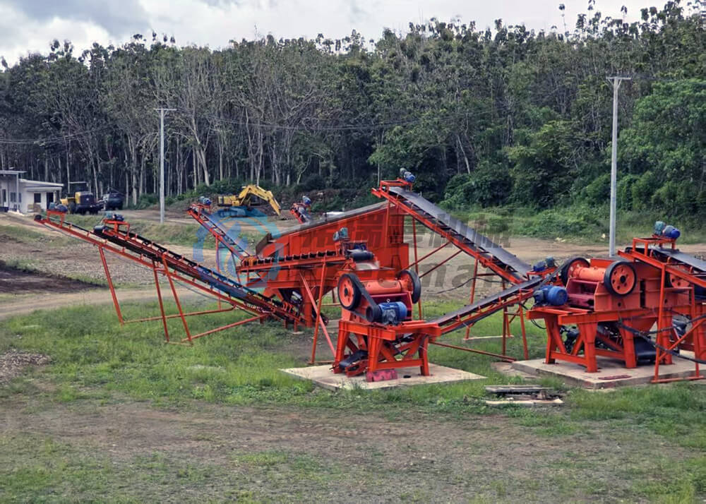 Indonesia River Pebble 100t/h Fixed Crushing Production Line Project